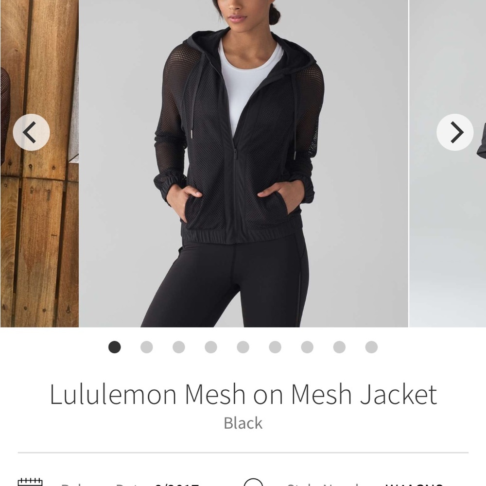 LULU LEMON BLACK MESH ON MESH JACKET SIZE 12